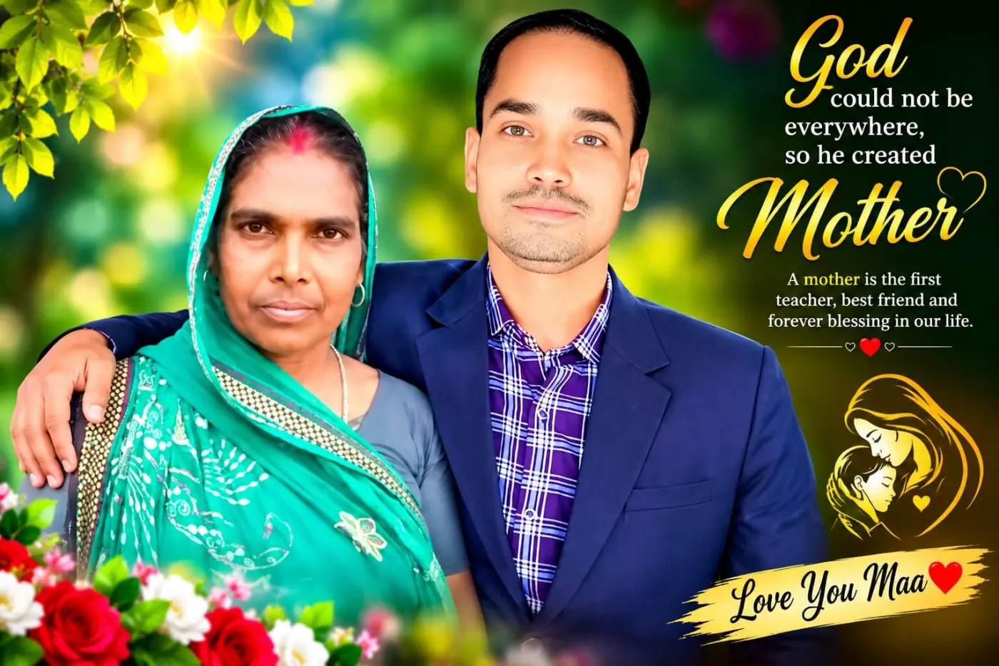 Late Shanti Devi with her son โ God could not be everywhere, so he created Mother. A mother is the first teacher, best friend and forever blessing in our life.